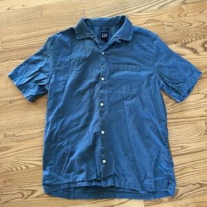 Men’s GAP Linen Short Sleeved Button Down Shirt M Medium